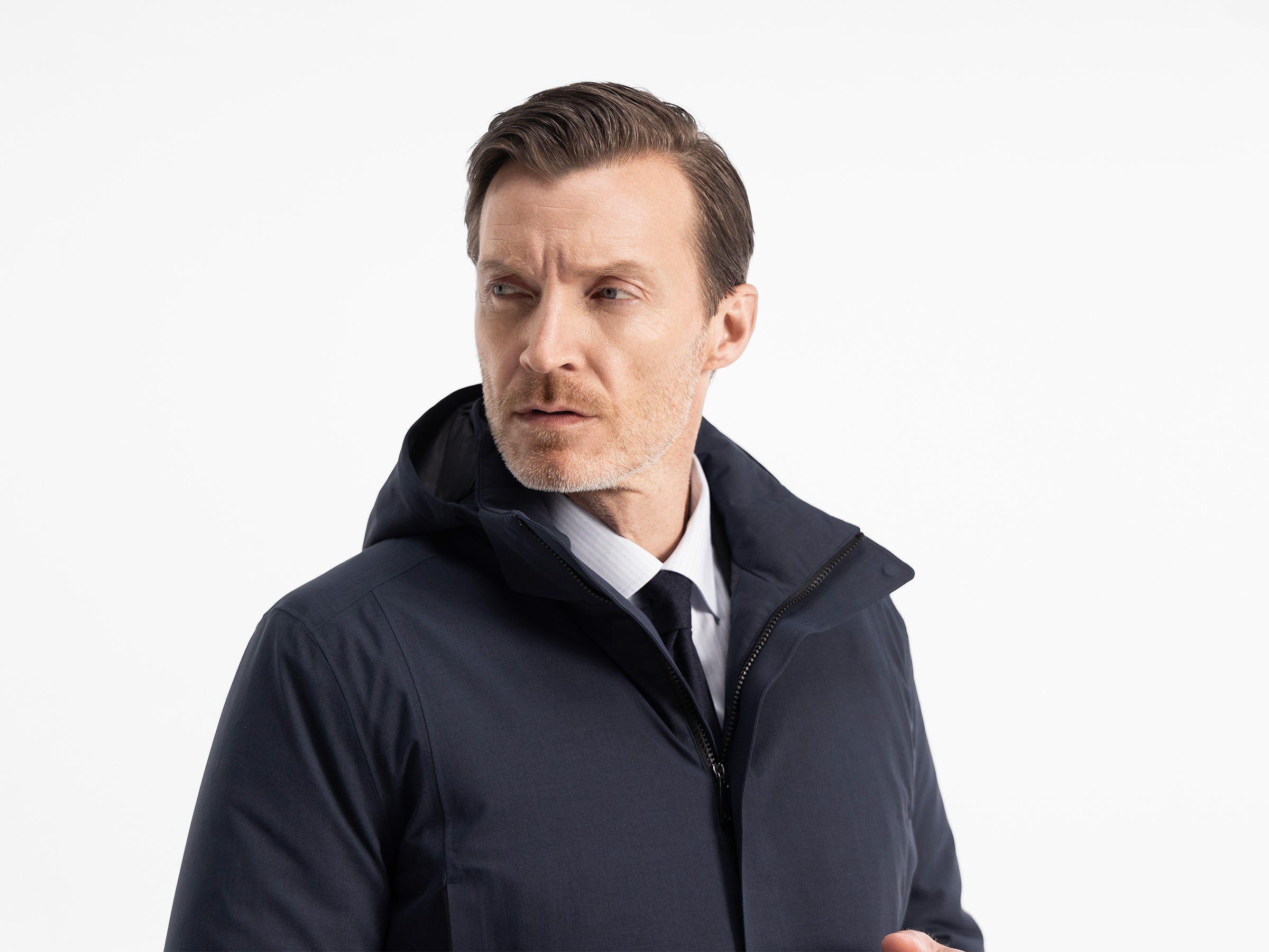 navy herringbone