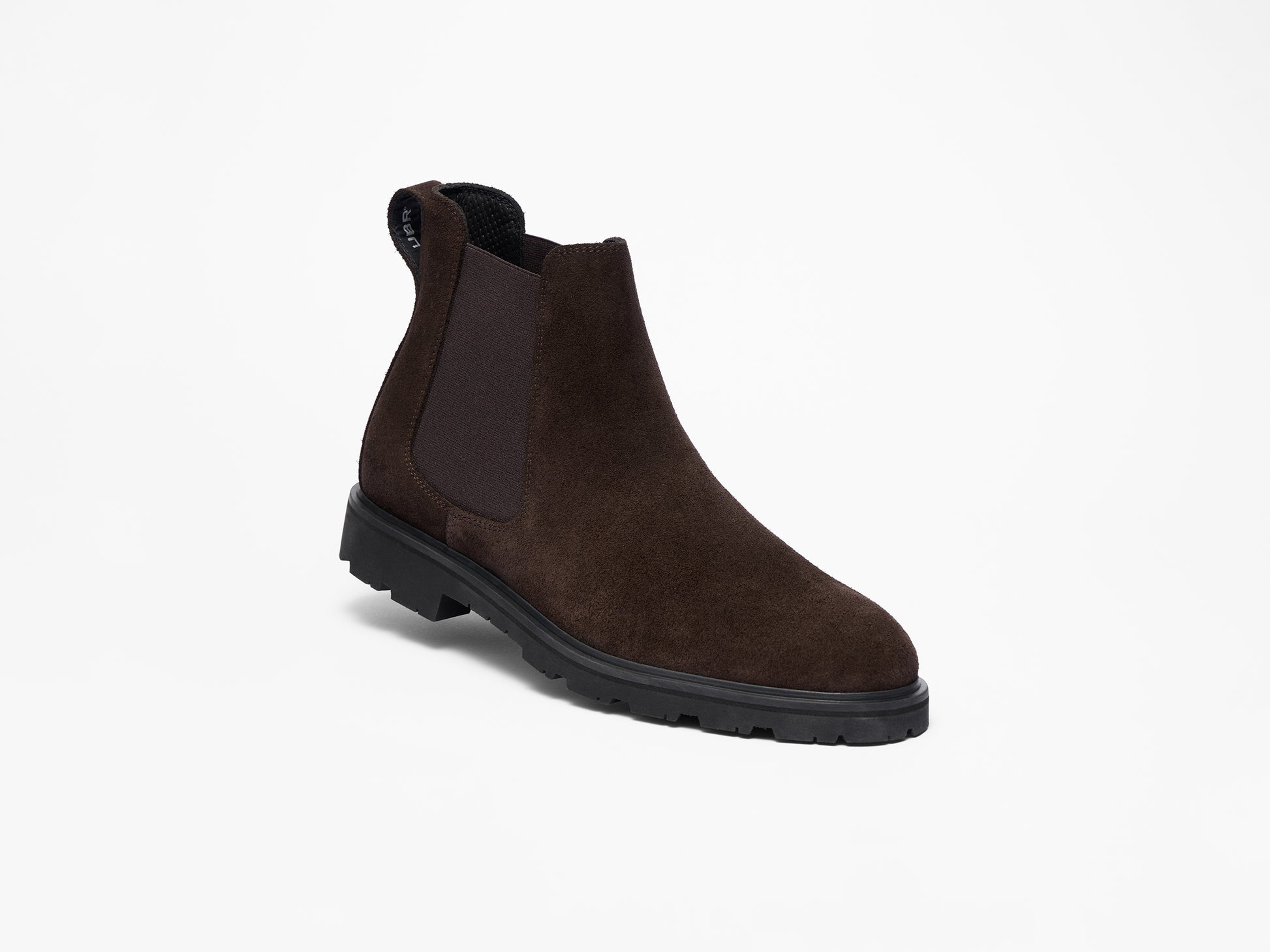 dark brown suede