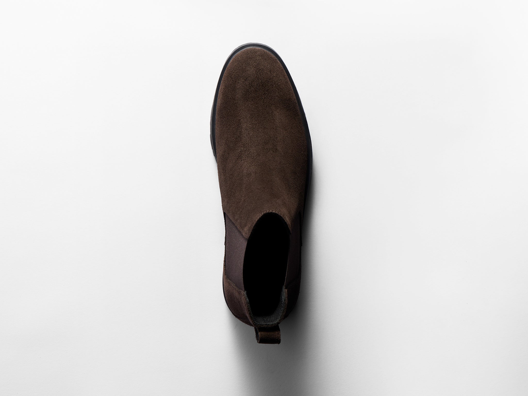 dark brown suede
